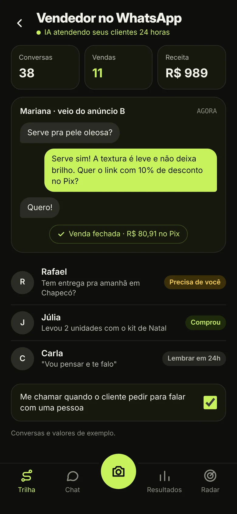 Vendedor com IA no WhatsApp